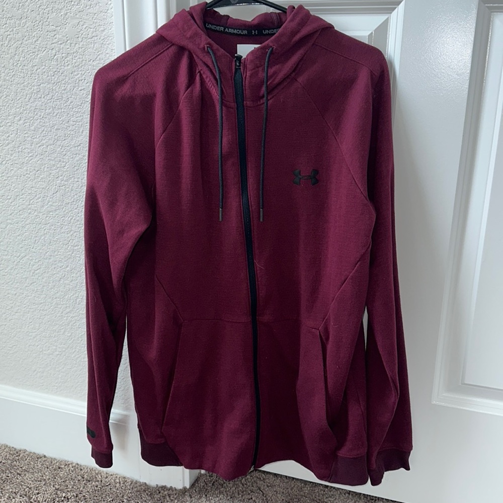 Men’s Zip Up Red Jacket with a Hood